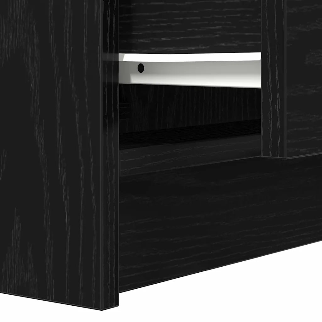 Comodino | Armadio da Notte | Mobiletto da notte con 2 Cassetti Nero 38x34x80 cm