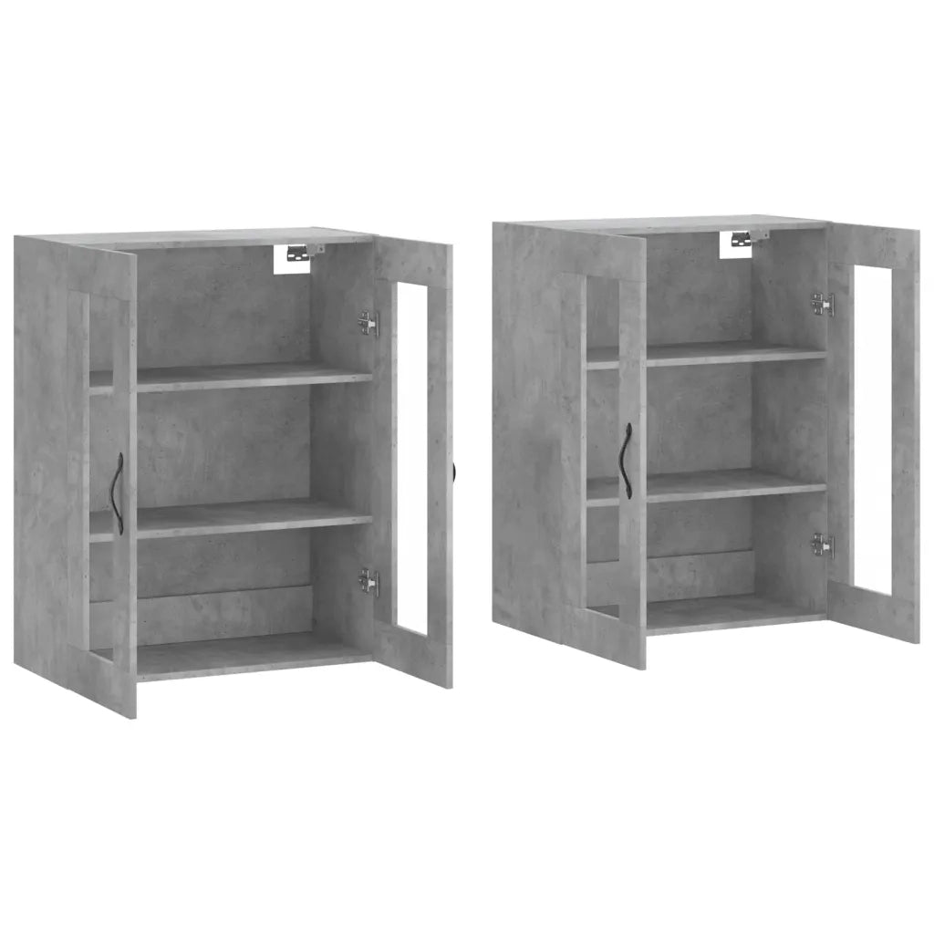 Armadietti a Parete 2 pz Grigio Cemento in Legno Multistrato 3197973