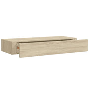 Scaffale con Cassetti da Parete | Mensola sospesa Rovere 60x23,5x10 cm in MDF