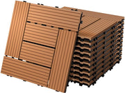 Set di lastre in WPC 30x30 cm da 44 per 4m² con finitura legno chiaro, mozaico con sistema di drenaggio e sistema di click