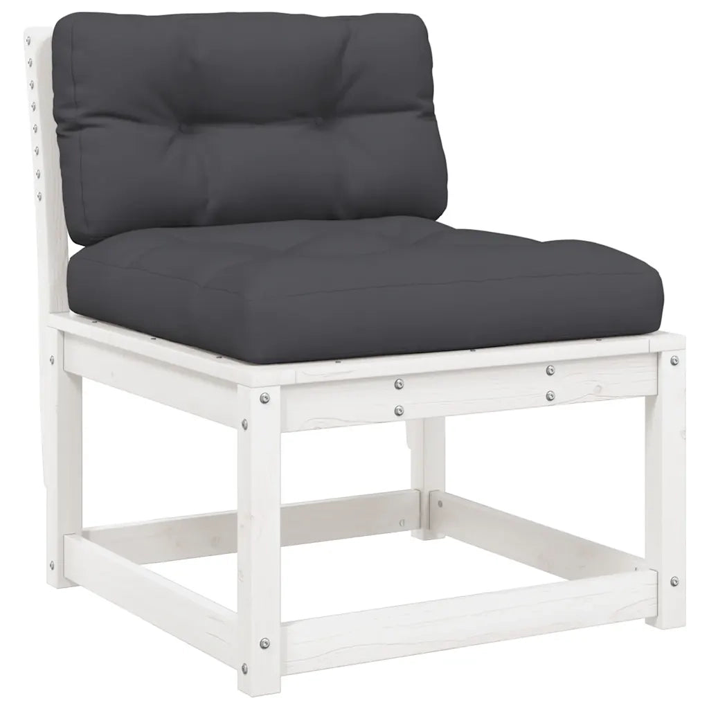 Set Divani Giardino 5pz con Cuscini Bianco Legno Massello Pino 3216981