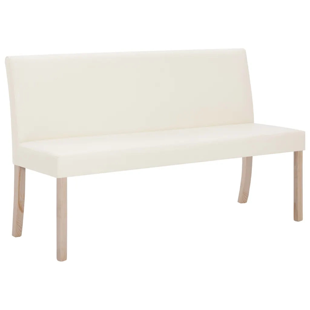 Panca-Sgabello 139,5 cm Crema in Similpelle