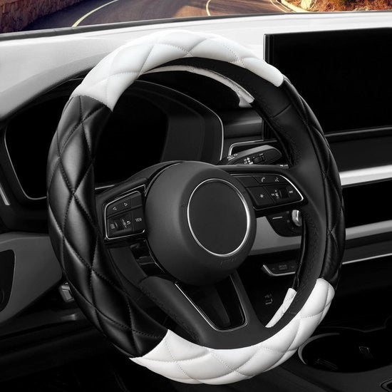 Stoffa antiscivolo per sedile di guida, universale 15 pollici, morbido e antiscivolo, adatto a sedili per donne e ragazze, compatibile con auto, SUV, furgoni e camion - nero e bianco