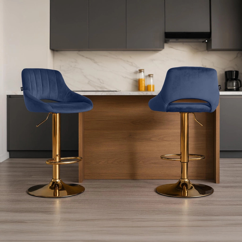 Sgabello da bar Milet velluto oro 1