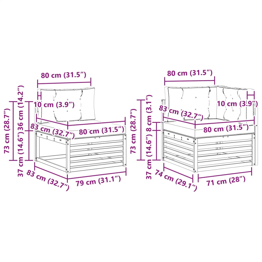 Set di divani da esterno 6 pcs Grigio Naturale e Chiaro 3374001
