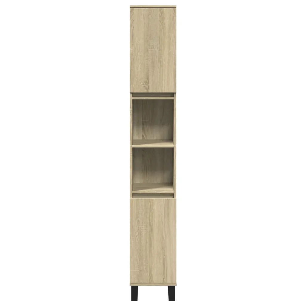 Set Mobili da Bagno | Armadio da bagno 3 pz Rovere Sonoma in Legno Multistrato