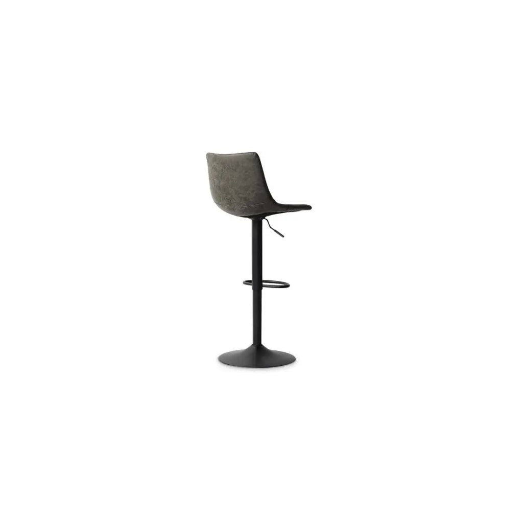 Sgabello da bar SOUL – PU grigio – Altezza regolabile 88-109 cm – Piedi in metallo – Stile vintage