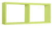 Mensola Rettangolare 2 Scomparti da Parete 70x30x15,5 cm in Fibra di Legno Morgana Verde