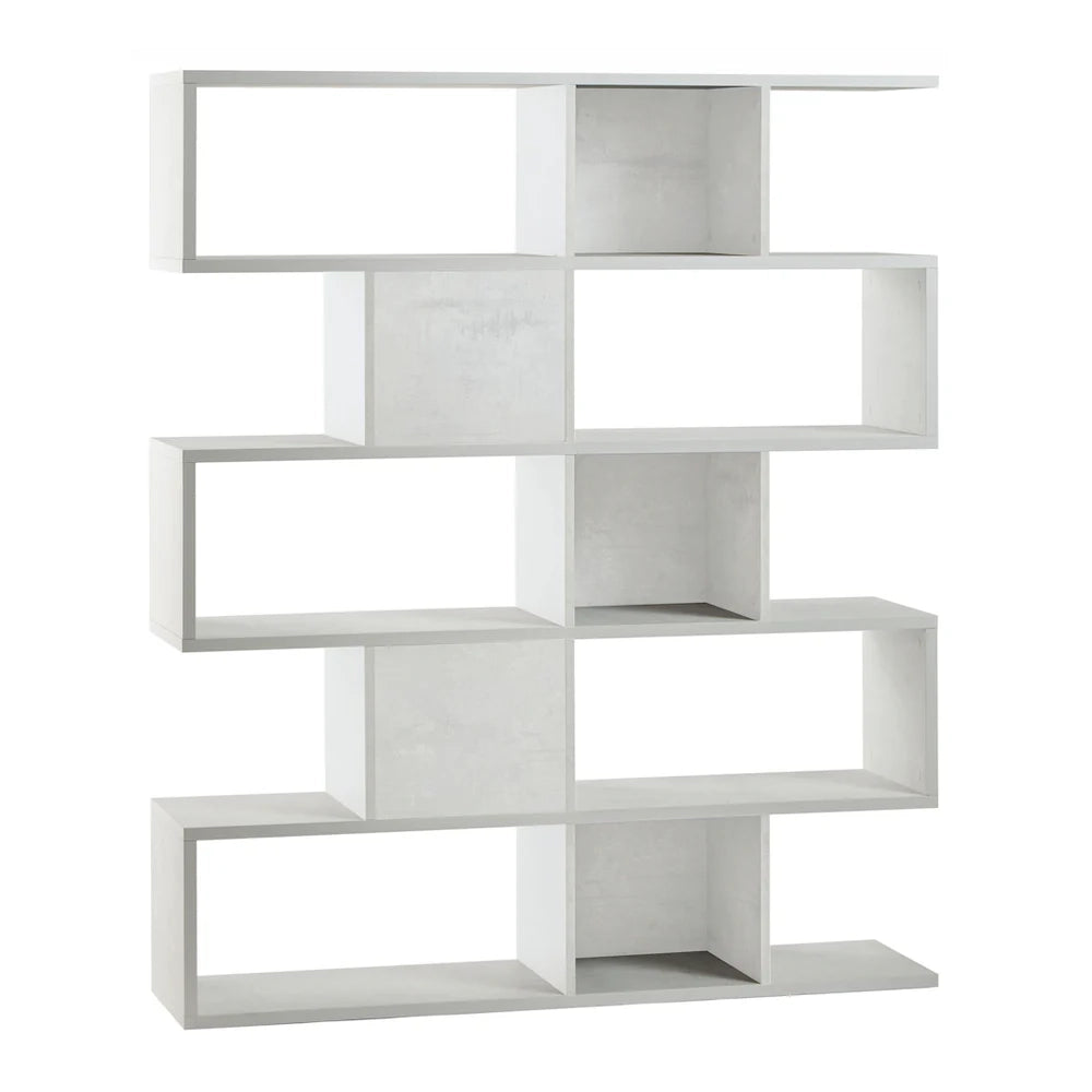 Libreria modulare 5 piani 150x37x178H cm in kit colore Ossido bianco