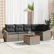 Set Divano da Giardino 6 pcs Grigio polyrattan 3356501