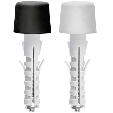 TASSELLO CON FERMAPORTA 'AY' Ø 12x45 mm - Colore nero Ø 30 mm - 25 pezzi- TECFI