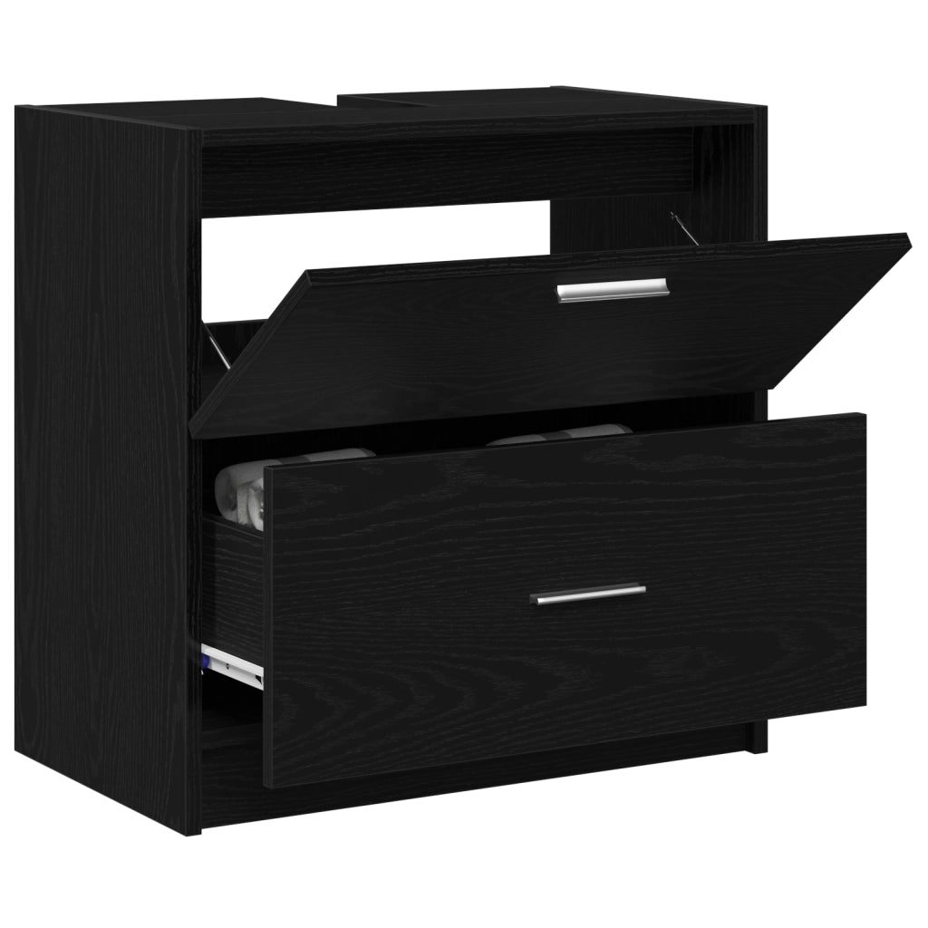 Mobile per Lavabo Quercia Nera 59x37x59 cm Legno Ingegnerizzato