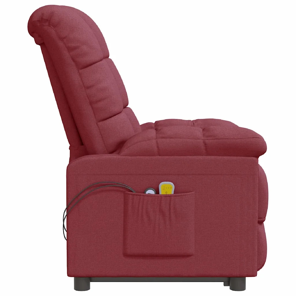Divano Sedia-Poltrona Massaggiante Elettrica Rosso Vino in Tessuto 832024