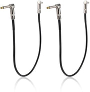Cavo patch per chitarra 50 cm - 2 pezzi - connettore a croce - cavo pedale effetti - PVC/coppere - nero/argento - cavo di connessione