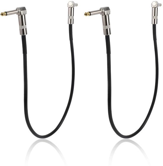Cavo patch per chitarra 50 cm - 2 pezzi - connettore a croce - cavo pedale effetti - PVC/coppere - nero/argento - cavo di connessione