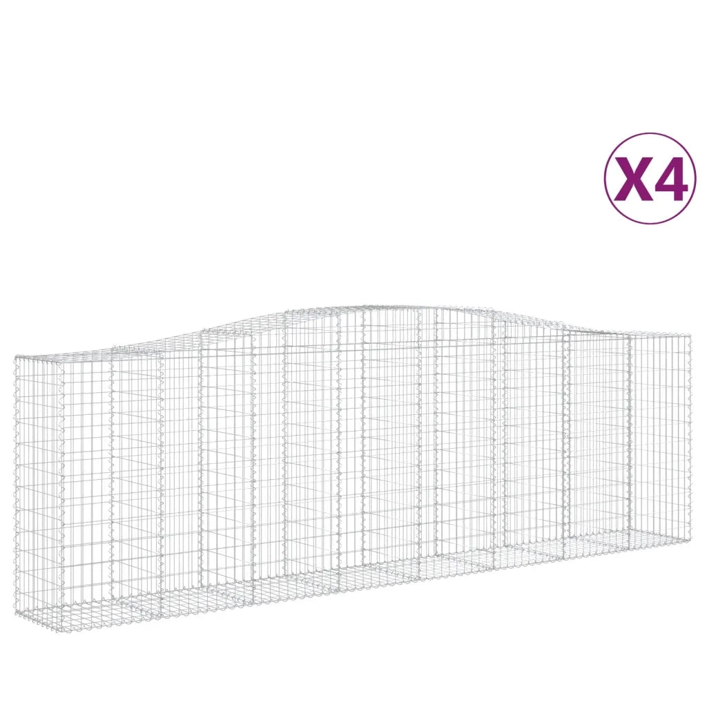 Cesti Gabbioni ad Arco 4 pz 400x50x120/140 cm Ferro Zincato 3145971