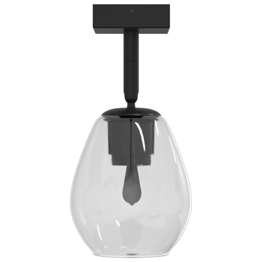 Lampade da soffitto  con paralume in vetro regolabile antracite E27