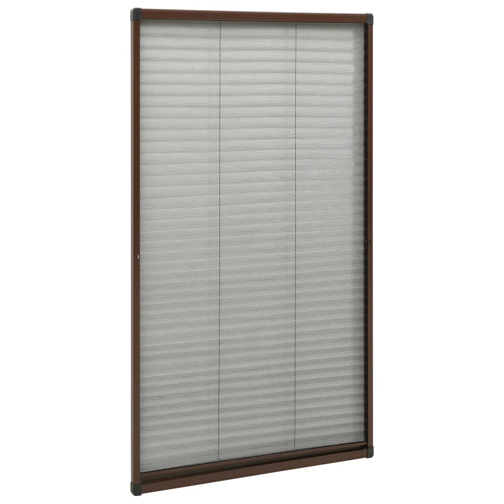 Zanzariera Plissettata Finestre in Alluminio Marrone 80x160 cm 148658
