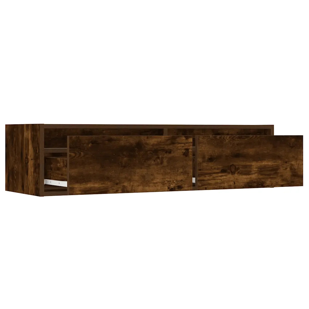 vidaXL Mobile Porta TV con Luci LED Rovere Fumo 100X35,5x25 cm