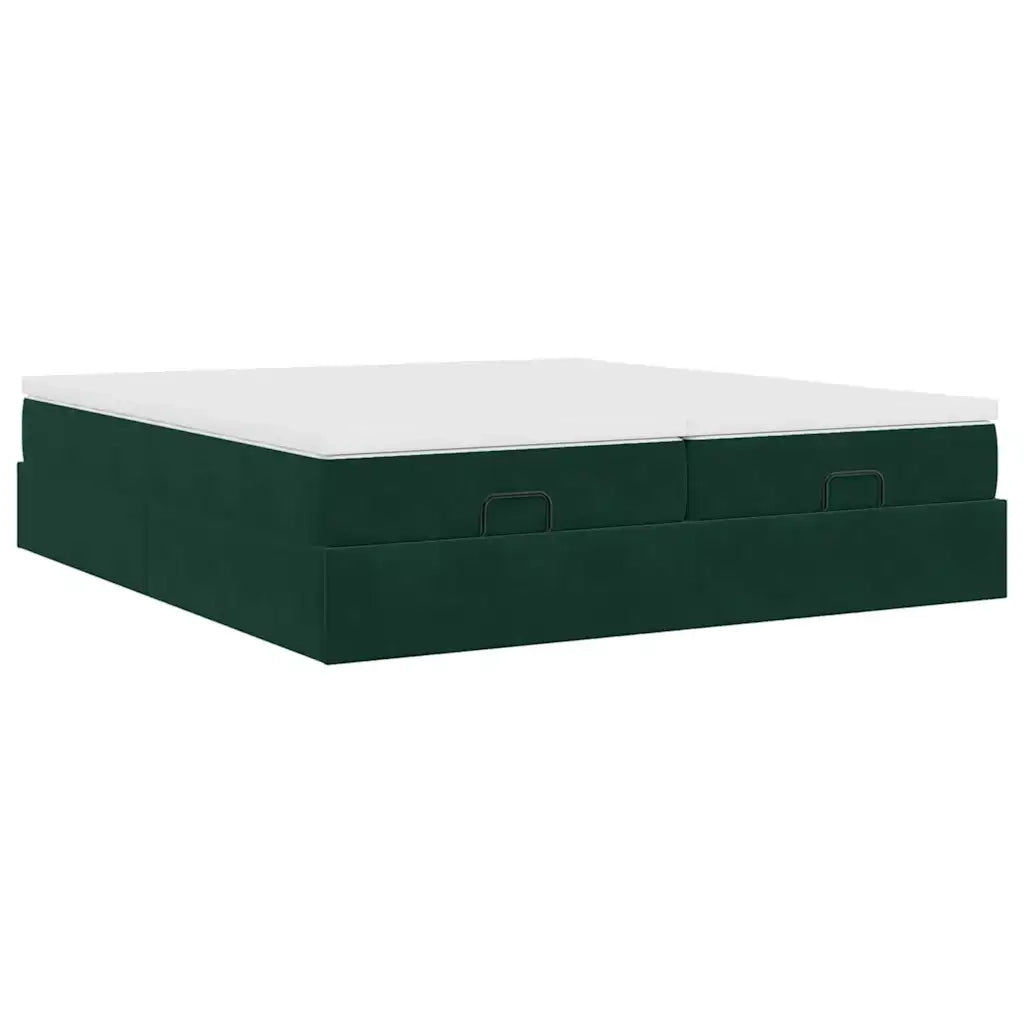 Struttura Letto Pouf con Materassi 200x200 cm Velluto