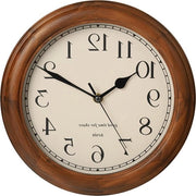 Orologio a muro in legno con design retro 11 pollici - Marrone