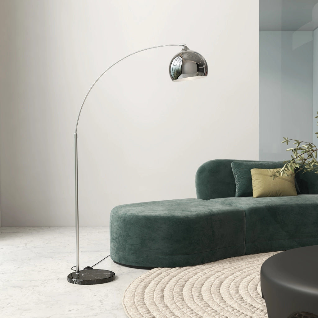 Lampada da terra arco in marmo regolabile ¨C zephmum ¨C 100-115x30x170-180 cm nero grigio