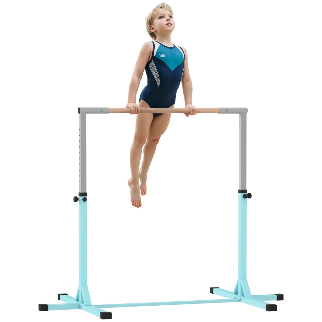 Barra orizzontale per bambini ¨C zephmum ¨C regolabile 92-150 cm, legno di faggio, ciano