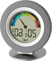 Termo-Umidistato digitale 30.5019.10 valori massimi e minimi controllo del clima interno zone di comfort colorate in grigio (L) 104 x (W) 20 (77) x (H) 104 (114) mm