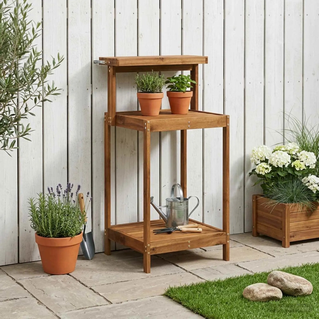 Banco da Giardinaggio Esterno 56,5 x 48,5 x 107 cm Naturale 903082