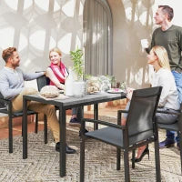 Tavolo da Giardino in Rattan PE per 4 Persone con Struttura in Metallo, 120x70x72cm, Grigio