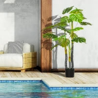 Monstera Pianta Artificiale per Interno ed Esterno, Pianta Finta Realistica con 20 Foglie, 120cm