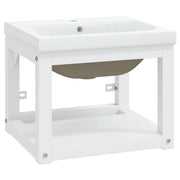Telaio per Lavabo da Bagno con Lavabo Integrato Bianco in Ferro CFW4841821
