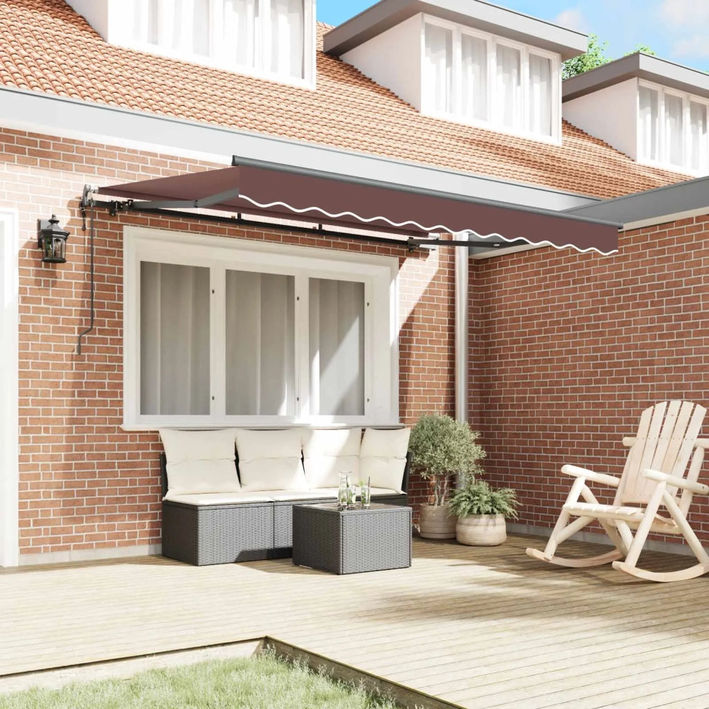 Tenda Retrattile Marrone 350 x 200 cm Tessuto 3329678