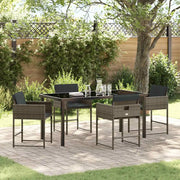 Set da Pranzo per Giardino 5 pcs Grigio polyrattan 3380723