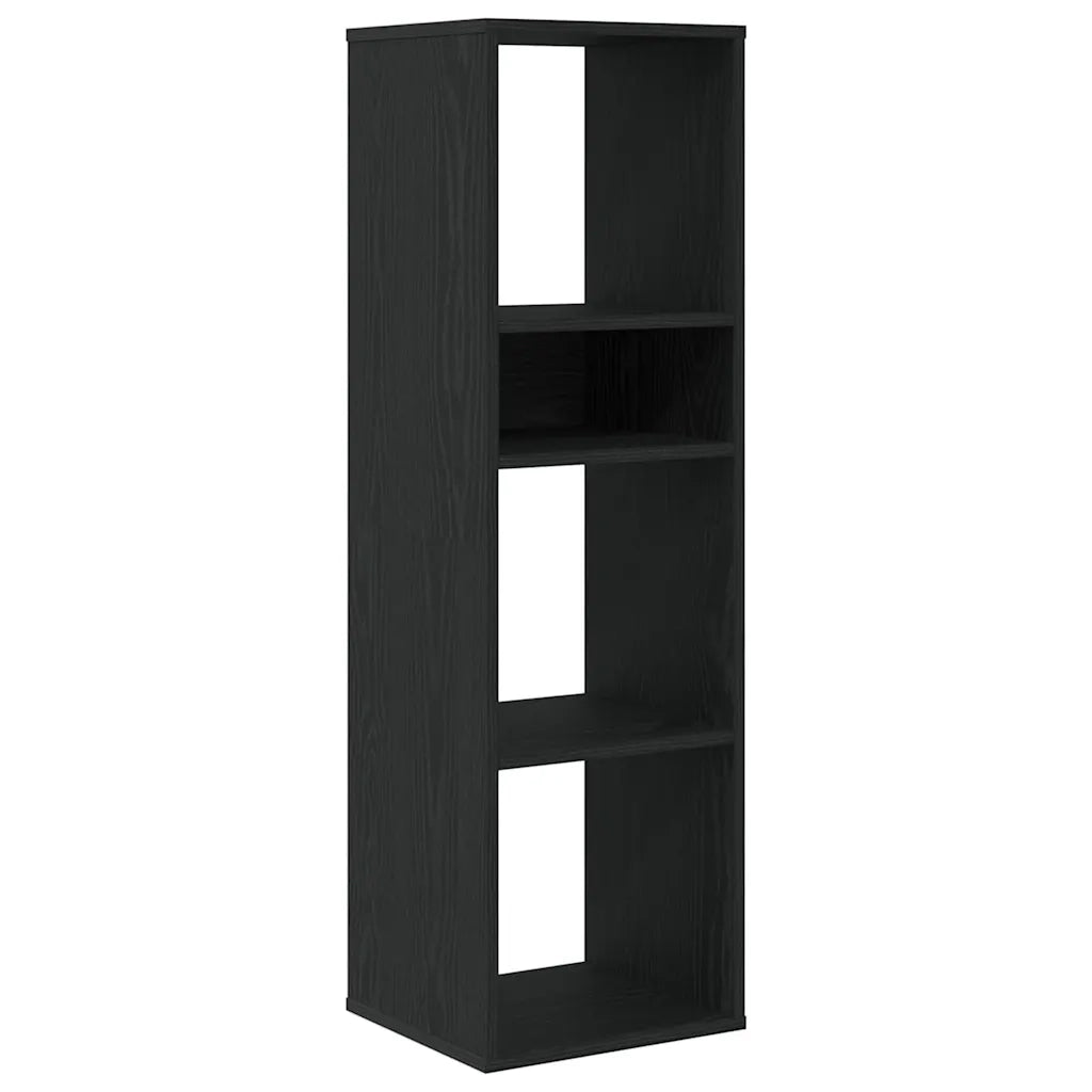Libreria-Scaffale per Libri-Mobile di Stoccaggio Nera 34x31x112 cm in Legno Multistrato