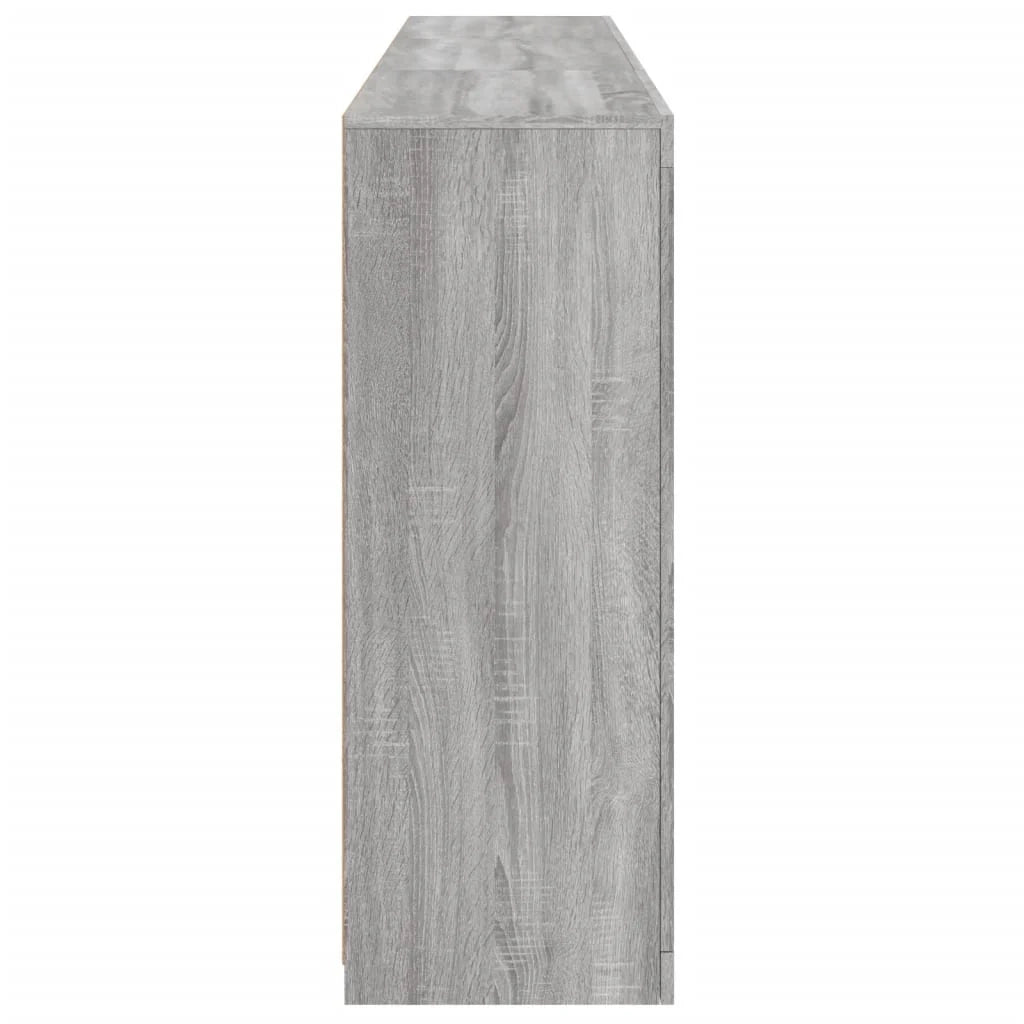 Buffet credenza cassettiera armadio mobile contenitore organizer per cucina soggiorno salotto con luci LED Sonoma 181,5 x 37 x 100 cm grigio 02_0030062