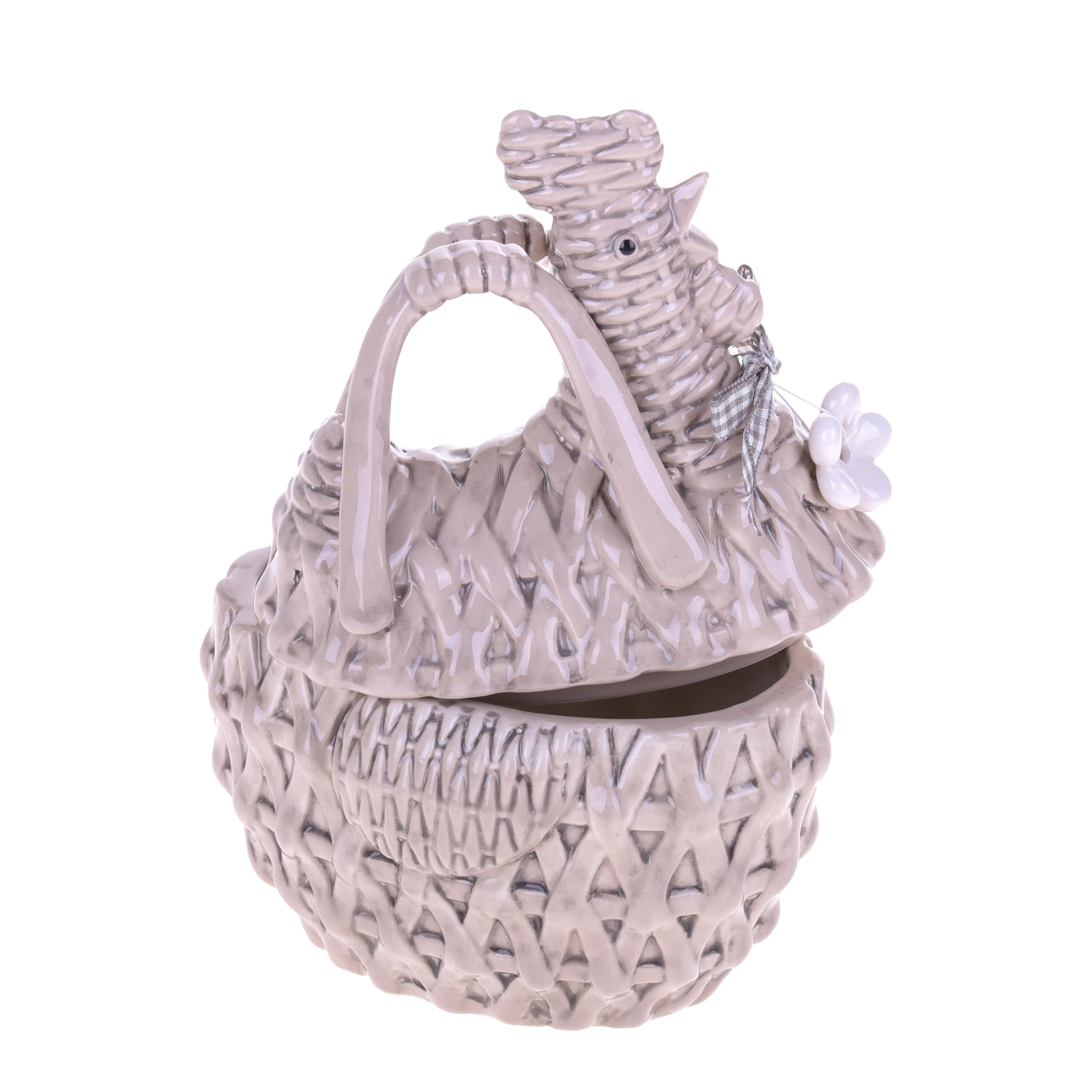 Set 2 Galline Decorative in Ceramica Apribile H 20 cm