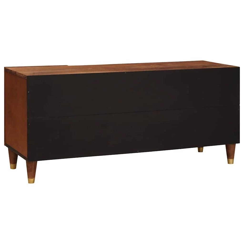 Mobile porta TV rettangolare moderno con ampio spazio di archiviazione per il soggiorno 105 x 33,5 x 46 cm legno di mango marrone 02_0057898