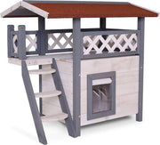 Case per gatti all'aperto - Casa per gatti fuori - Rifugio per gatti all'aperto - Grigio - Casa per gatti per esterno - Casa per gatti all'aperto - Abitazione per gatti all'aperto