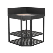 Mobile da esterno in acciaio con accessori 80cm, nero