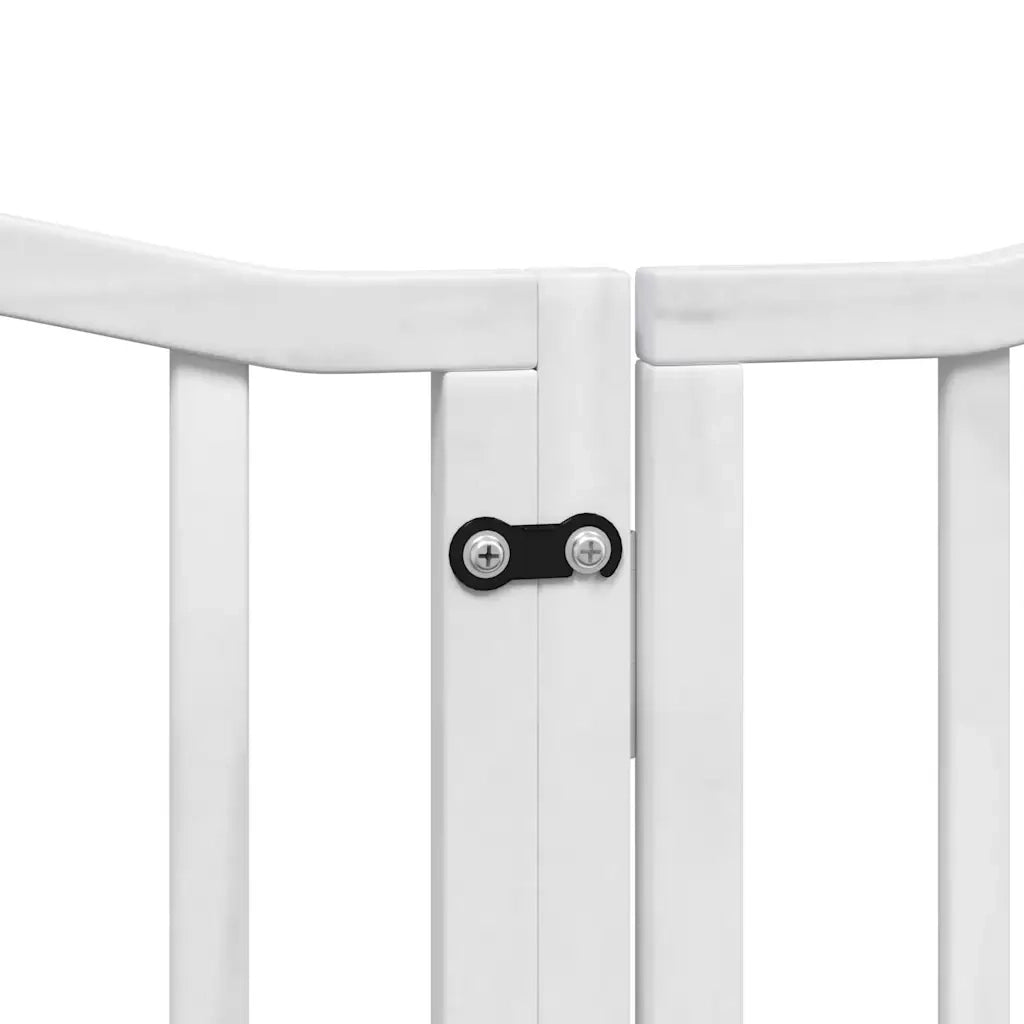 Cancello Cani Porta Pieghevole Bianco 6 Pannelli 300 cm Pioppo CFW5249415