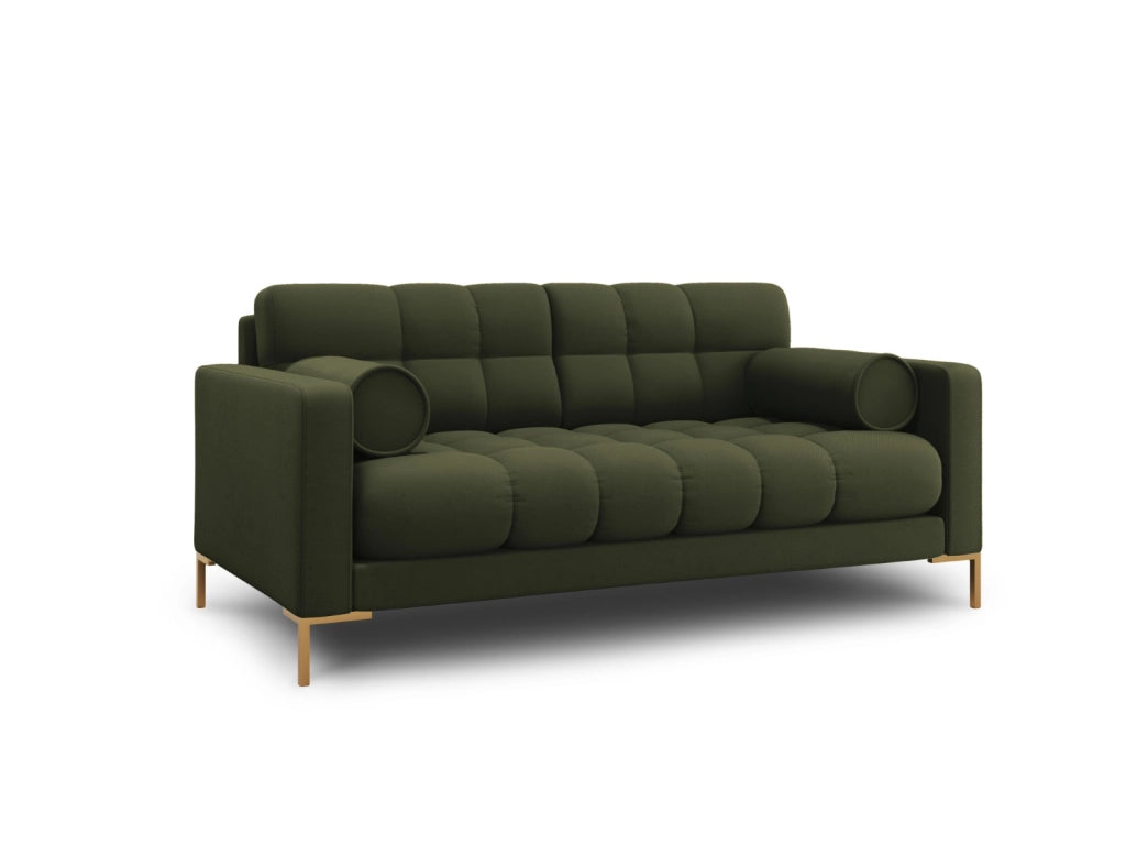 Cosmopolitan Design - Divano "Bali" 2 posti in tessuto strutturato verde 