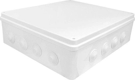 Scatola di connessione 400x350x120mm bianca con 16 aperture - costruzione IP65 - cassetta di fissaggio box di connessione per dentro e fuori