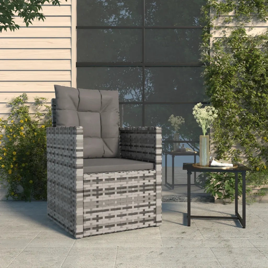 Poltrona da Giardino con Cuscini Grigia in Polyrattan CFW6812846