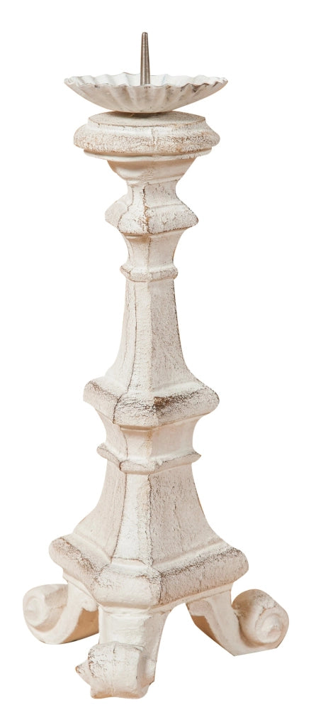 Biscottini Candeliere in legno finitura bianca anticata. Made in Italy L13XPR13XH29