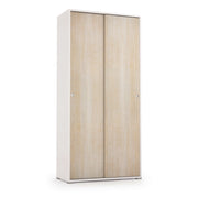 Armadio Camera da Letto Alaysia, Guardaroba 2 Ante 4 Ripiani Made in Italy, 90x195h cm Marrone Rovere