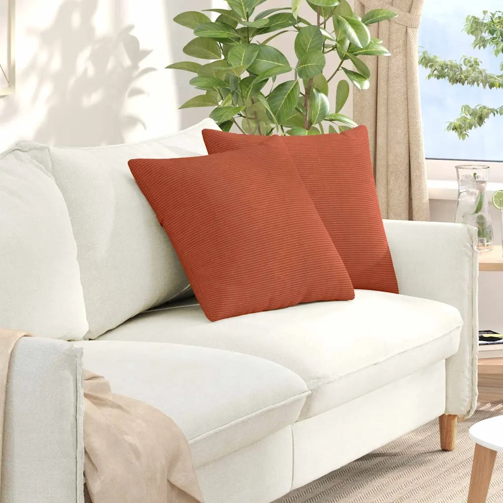 Cuscini da Divano 2 pcs Rosso Arancio 50 x 50 cm