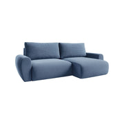 Paullo, Divano Letto con Penisola Contenitore, 253x153 cm blu
