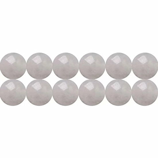 Pendenti in naturale giada bianca semi-preziosa, 8 mm, 38 cm, circa 46 pezzi.