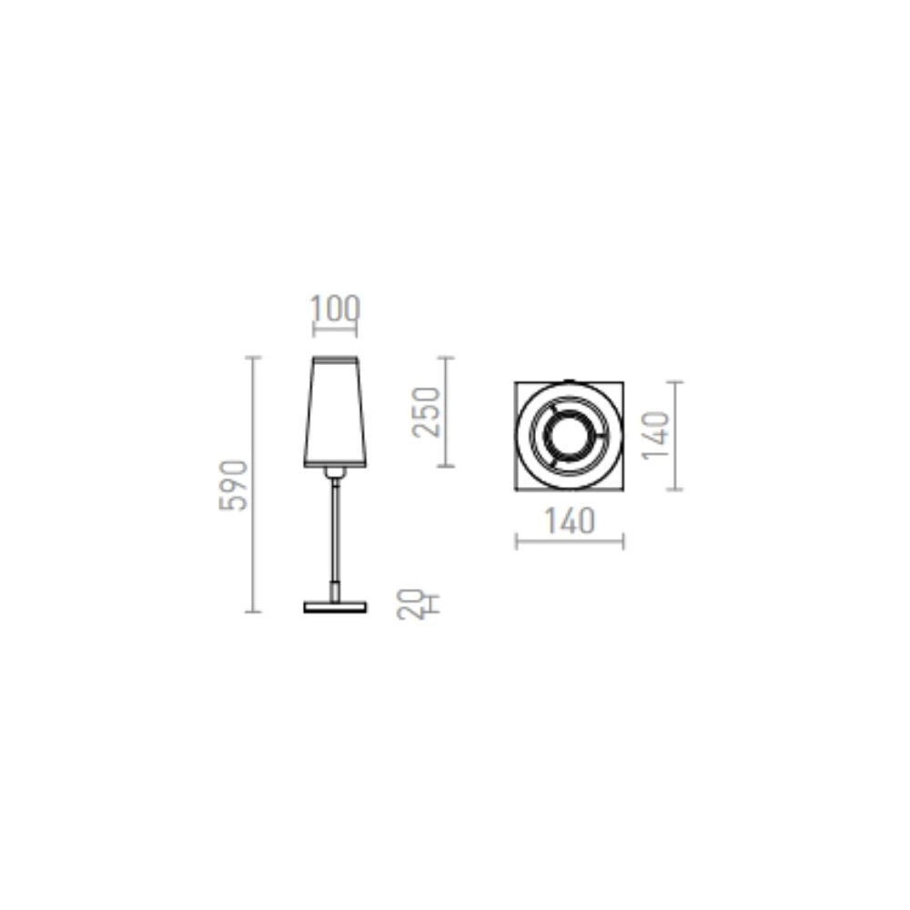 Lampada da tavolo LULU  bianco/nero cromo 230V E27 28W